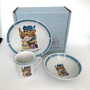 Honey Bear Childs 3Pc Tableware Set Plate Bowl Mug Vintage 1973 Table Talk